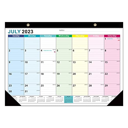 Calendario de Pared 2023-2024, Calendario Escritorio Pared de 18 meses julio 2023 diciembre 2024 120GSM Papel Grueso,Bloques Grandes a Rayas Perfectos Para Planificar el Hogar Oficina 12 