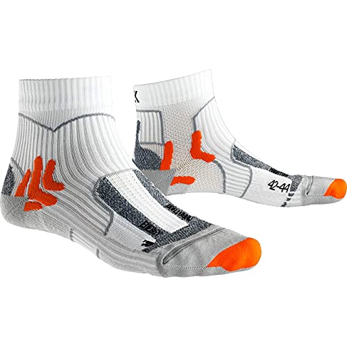 Calcetines X-Socks Marathon Energy unisex, color blanco 谩rtico y gris perla, 42-44