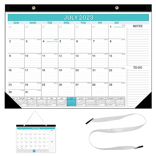 2023 2024 Calendario de Pared, 18 Meses de Julio 2023 a Diciembre 2024 Calendario Planificador Mensual, 43 x 30.5cm Calendario Sobremesa Escritorio para Hogar Oficina Escuela PlanificaciÃ³n (Azul)