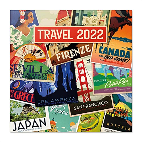 Calendario Travel 2022 - Calendario 2022 pared - Calendario ciudades del mundo - Calendario paredâ”‚ Calendario 2022 - Calendario mensual - Producto con licencia oficial